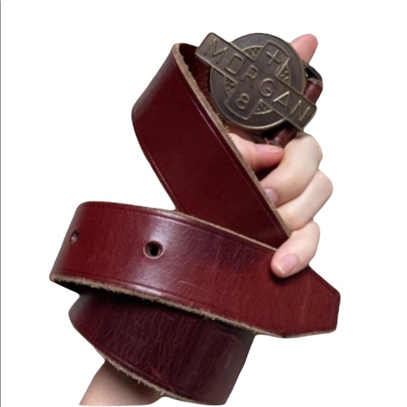 Morgan Classic Autos Brassy Belt Buckle Brown Leather Belt Large - Picture 8 of 9